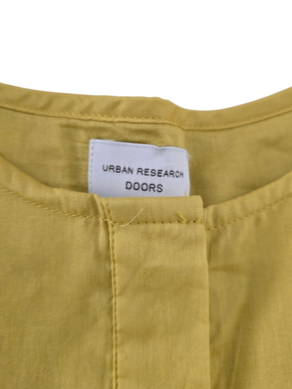 URBAN RESEARCH DOORS Mustard/Green Cotton Blouse Japanese Minimalist, Oversized - Picture 4 of 7